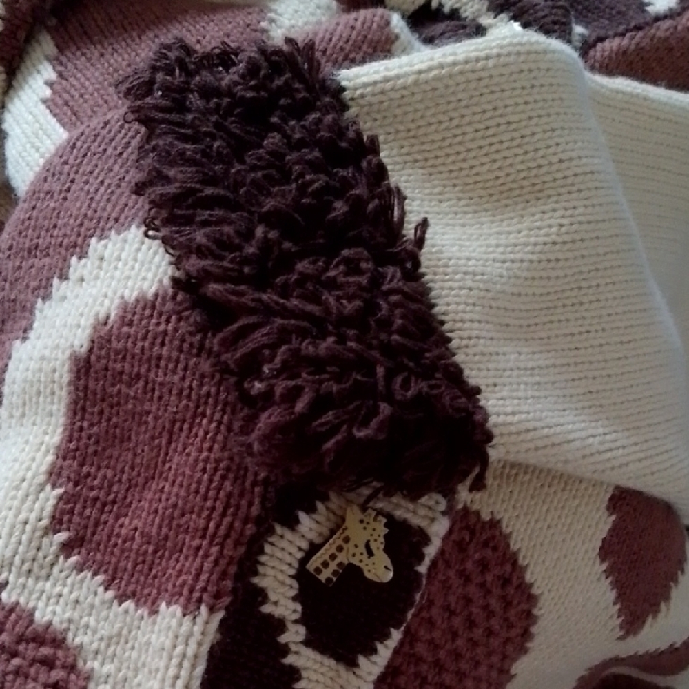 Storybook Knits Cream and Brown Giraffe Cardigan Sweater - Picture 8 of 8